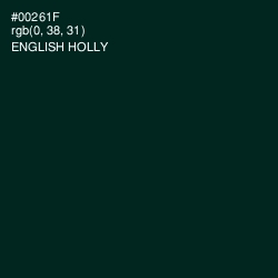 #00261F - English Holly Color Image